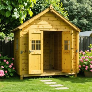 Build a Child-Sized Wooden Playhouse with Doors & Windows