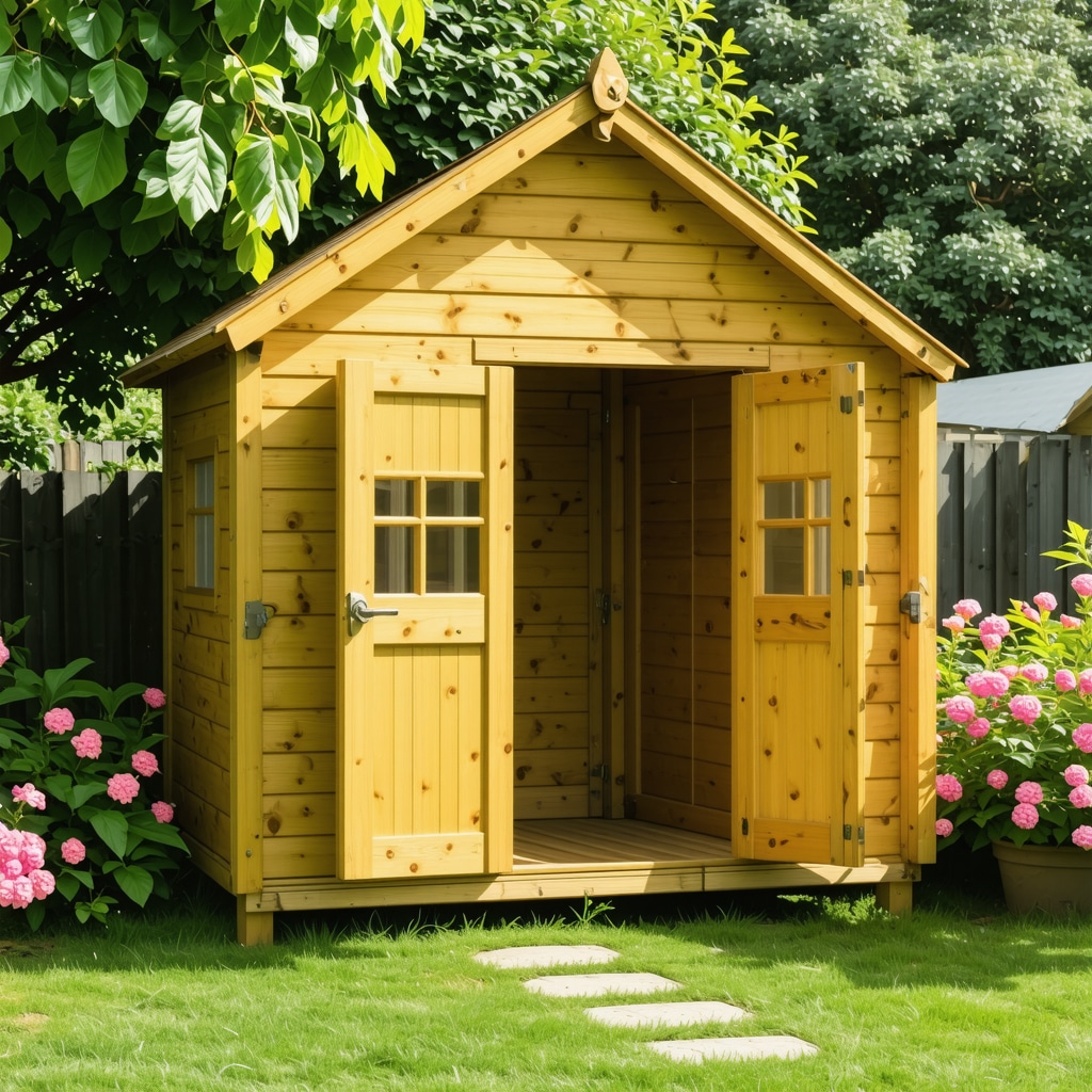 Build a Child-Sized Wooden Playhouse with Doors & Windows