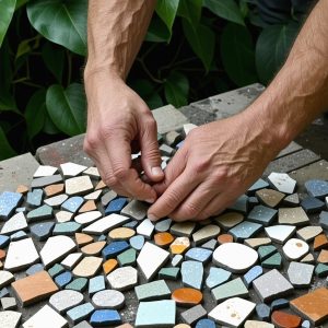 Upcycling Broken Ceramics into Stunning Garden Mosaic Art