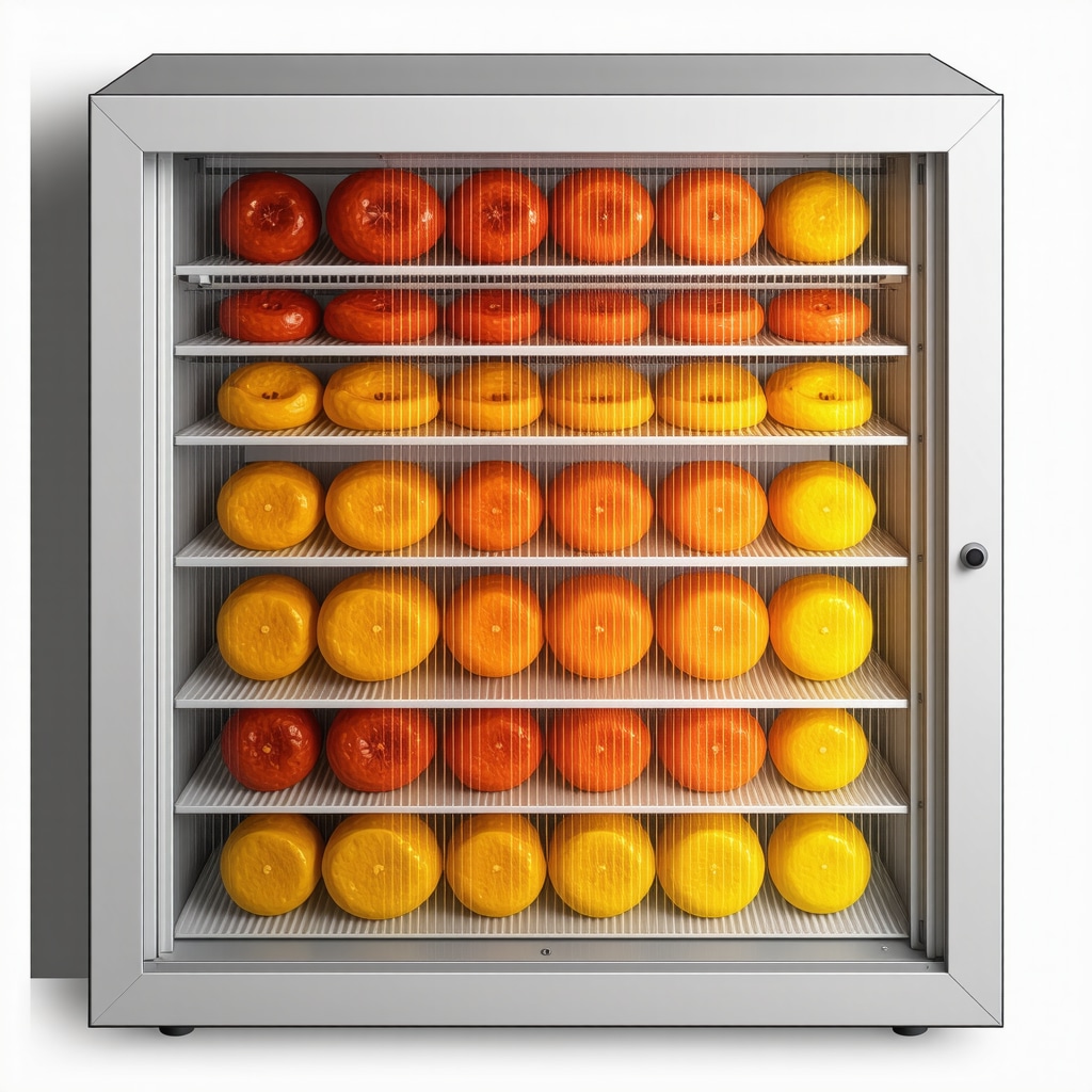 Schematic of airflow and heat distribution in a solar food dehydrator with vents and reflective materials