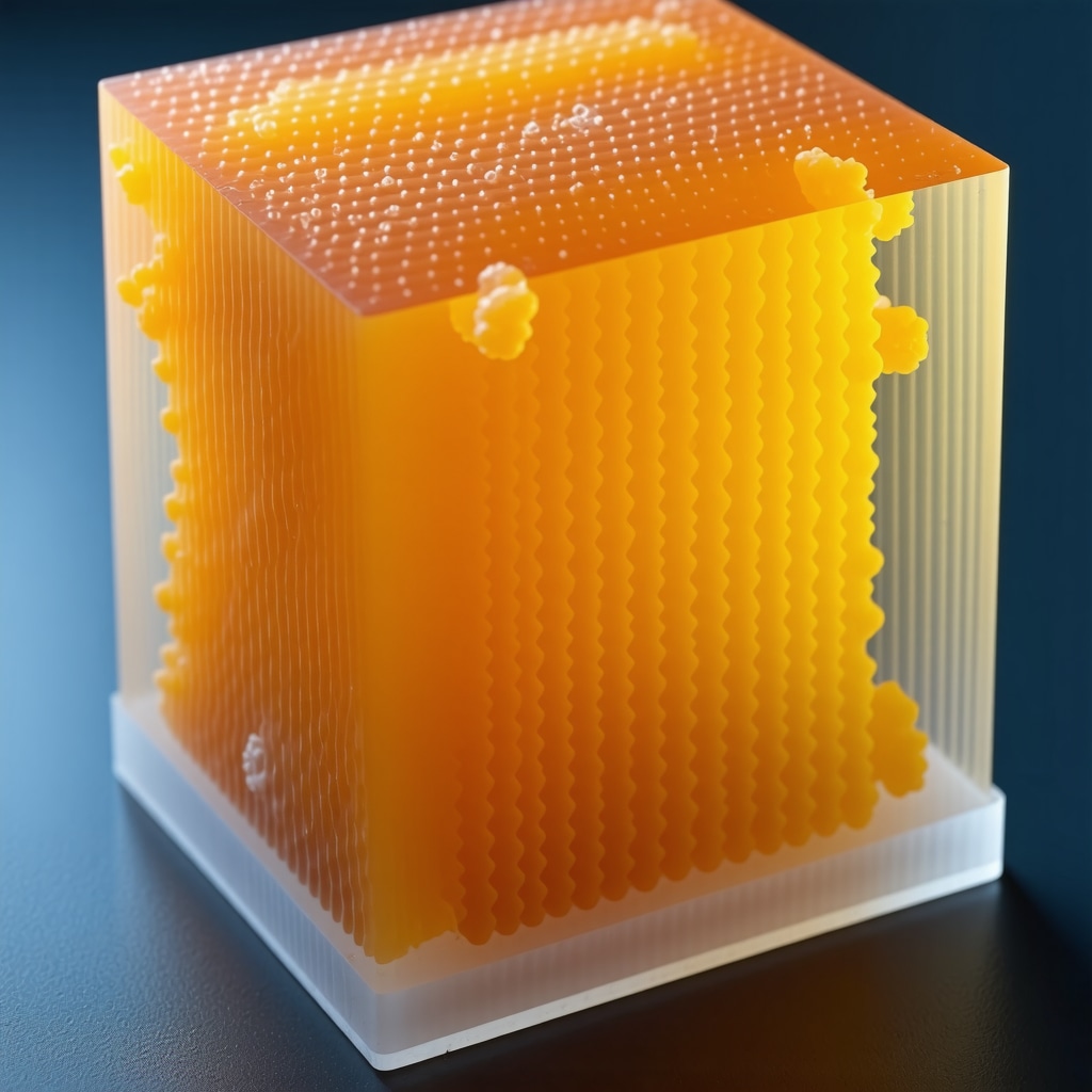 Detailed view of a sophisticated silicone mold showing nanomaterial integration and design precision