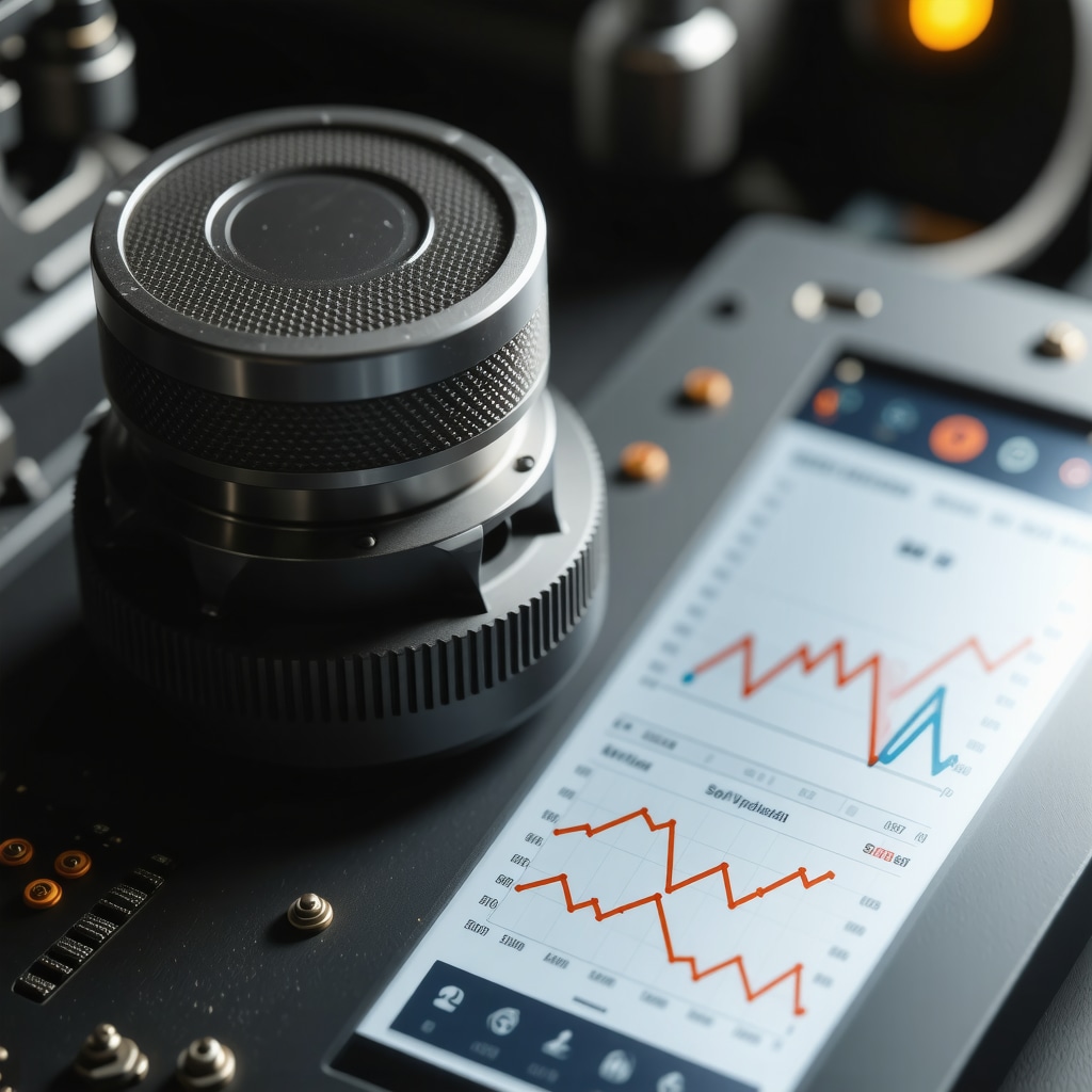Close-up of nanocoated piston and AI control panel for miniature steam engine
