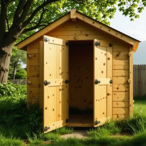 Build a Child-Sized Wooden Playhouse with Functional Doors