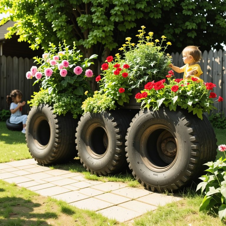 Creative DIY: Transform Old Tires into Durable Garden Planters & Play Equipment
