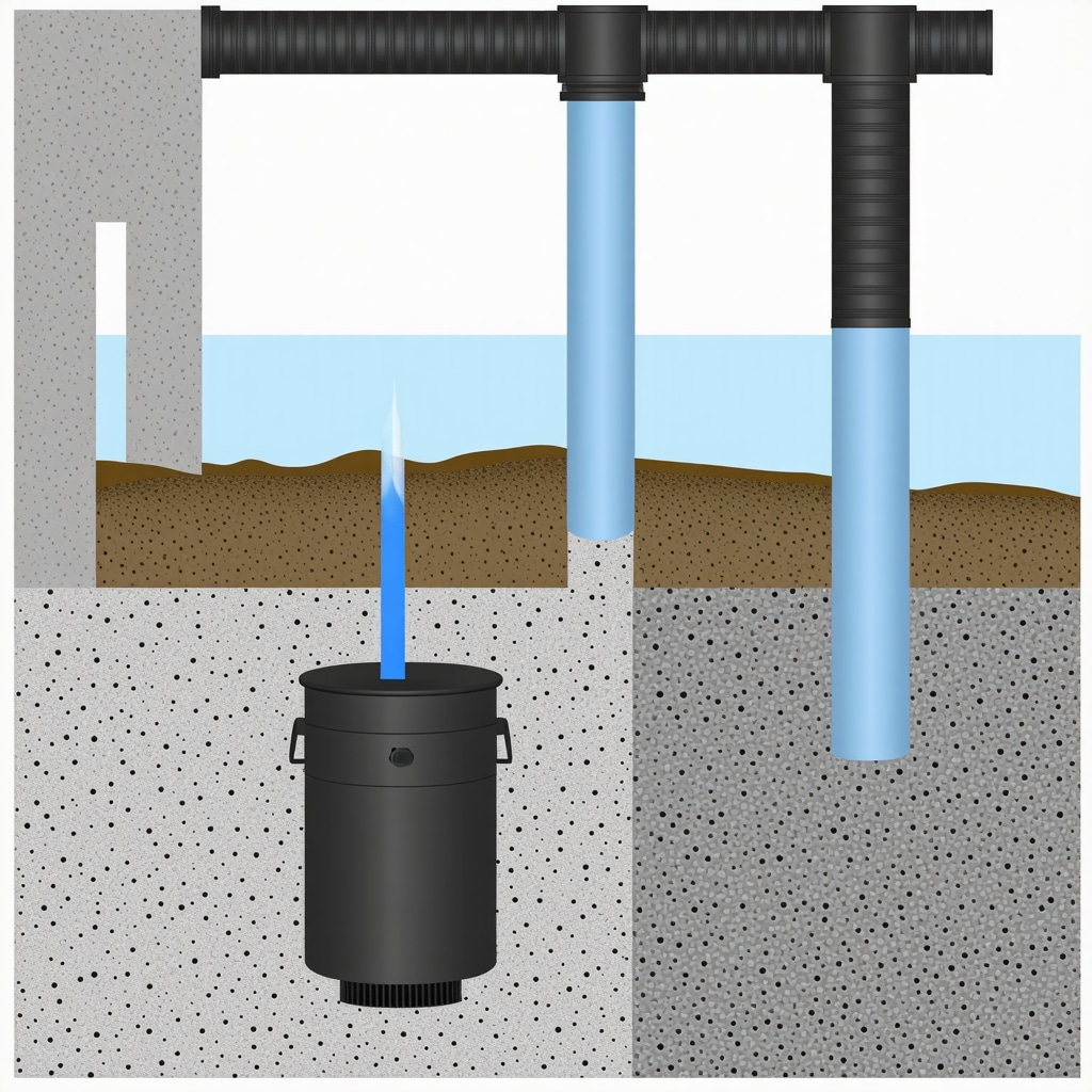 Diagram showing waterproofing layers including drainage, sealants, and sump pump in a basement