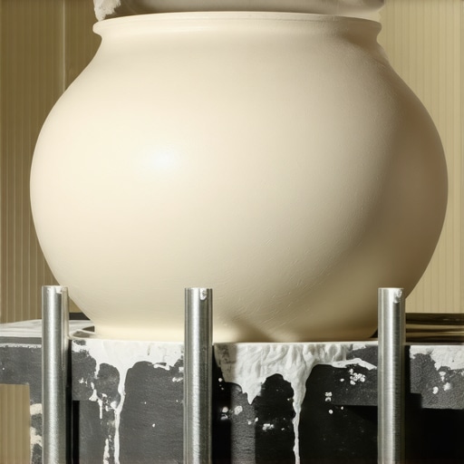 Support structures inside a large ceramic vessel during shaping