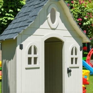 Build a Child-Sized Wooden Playhouse with Doors, Windows & Safety Features