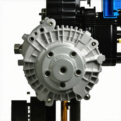 Close-up of a bicycle generator with upgraded alternator, batteries, and wiring for improved efficiency.