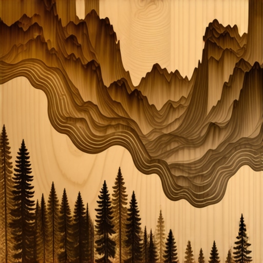 Detailed pyrography art showing shading and textures on basswood