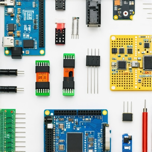 Close-up of electronic components, Arduino boards, and wiring for escape room automation.