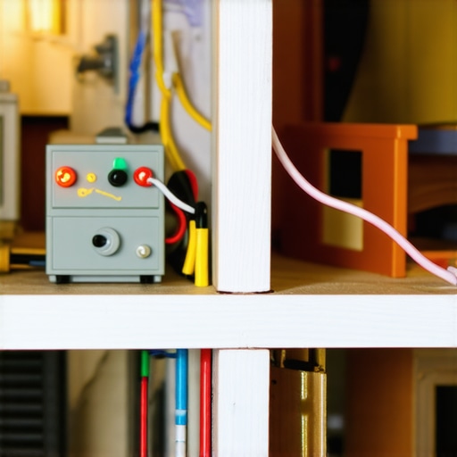 Close-up of miniature LED wiring with soldered connections in a dollhouse