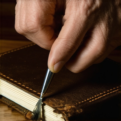Artisan smoothing and sealing leather edges with tools for a polished finish.