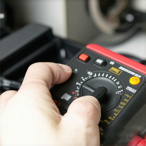 Person using multimeter to test oven heating element for electrical continuity