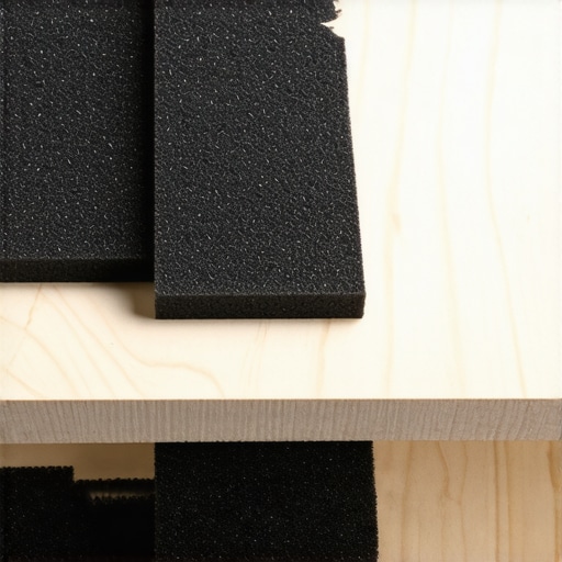 Detailed close-up of weather-resistant finish and vibration damping pads on a DIY workbench, emphasizing durability features