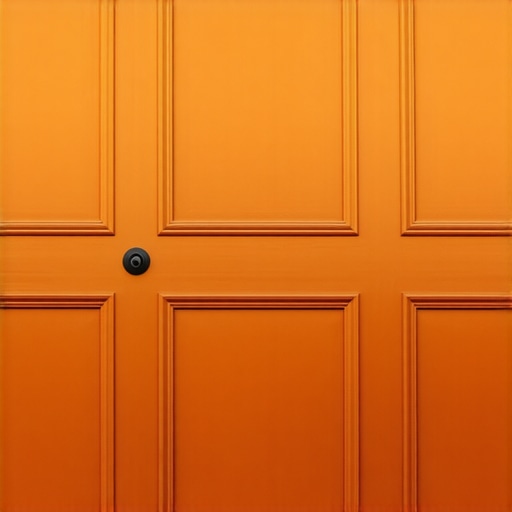 Close-up of a durable, weatherproofed wooden outdoor door showing reinforced hinges and eco-friendly finish