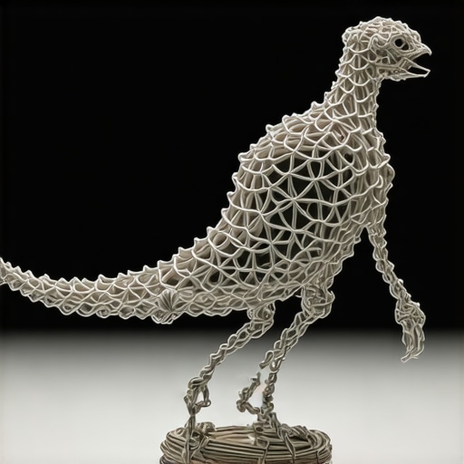 Advanced Wire Sculpting Techniques Close-up of a complex wire sculpture showcasing coiling and weaving details.