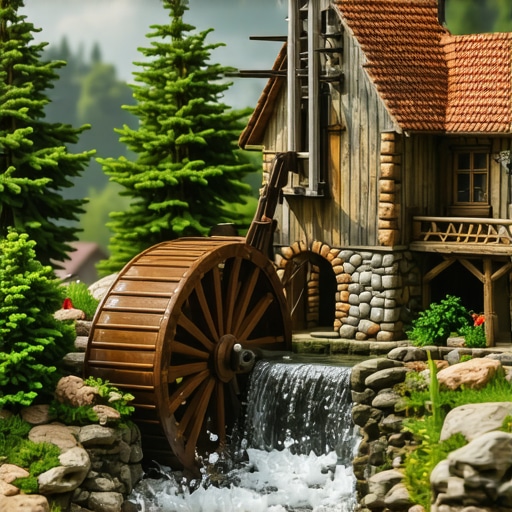 Construct a Miniature Working Water Wheel & Windmill for DIY Dioramas