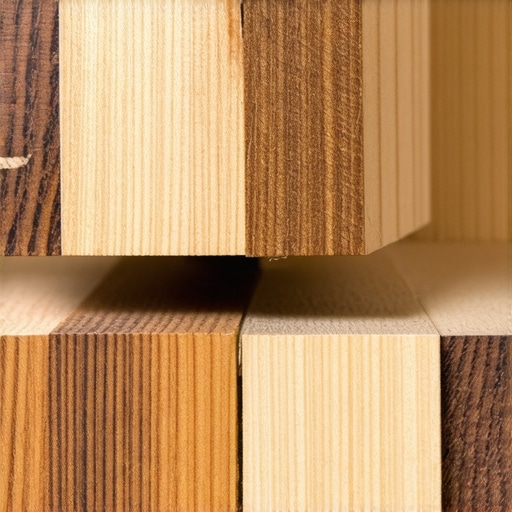 Detailed mortise and tenon joint with grain alignment Close-up of a woodworking joint highlighting precision and grain orientation.