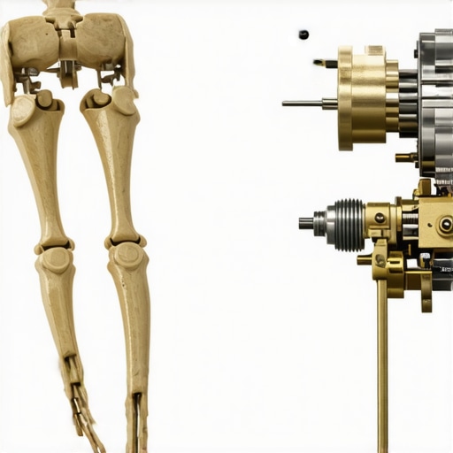 Close-up of tiny gears and mechanical joints used in advanced doll articulation.