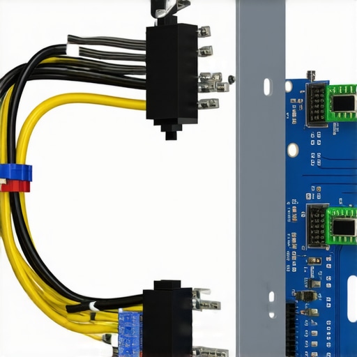 Detailed image of sophisticated wiring for smart home systems with proper grounding and cable management