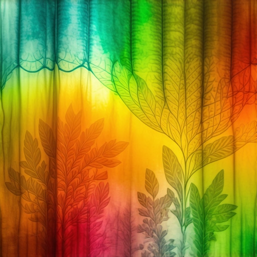 Advanced Eco-Printing Masterpiece A detailed, vibrant eco-print artwork demonstrating complex layering and resist techniques.