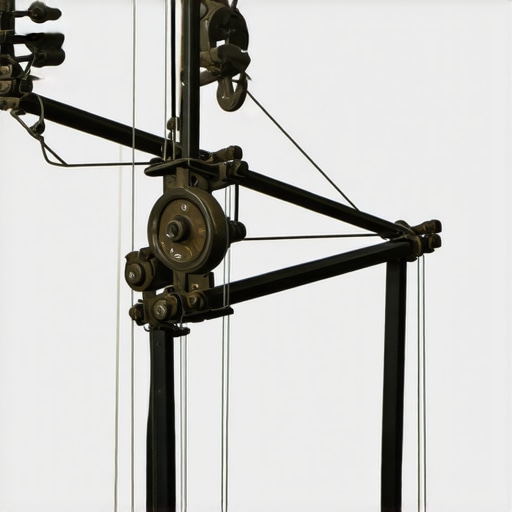 Advanced Marionette Control System Close-up of puppet's control strings and pulleys showing tension adjustments