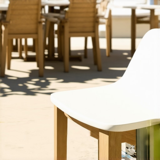 Close-up of complex recycled plastic furniture joints with weatherproof finish