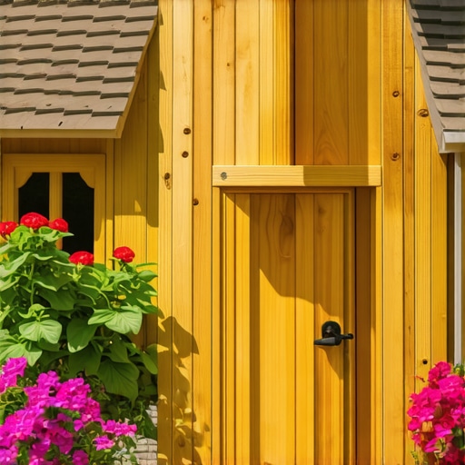 A beautifully crafted wooden playhouse adorned with personalized signs, adjustable shelves, and decorative woodworking.