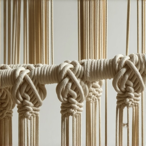 Close-up of intricate macramé knots