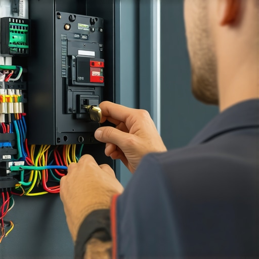 Electrical Panel Upgrade - Dedicated Circuit Installation Electrician working on a home electrical panel with dedicated circuit breaker installation