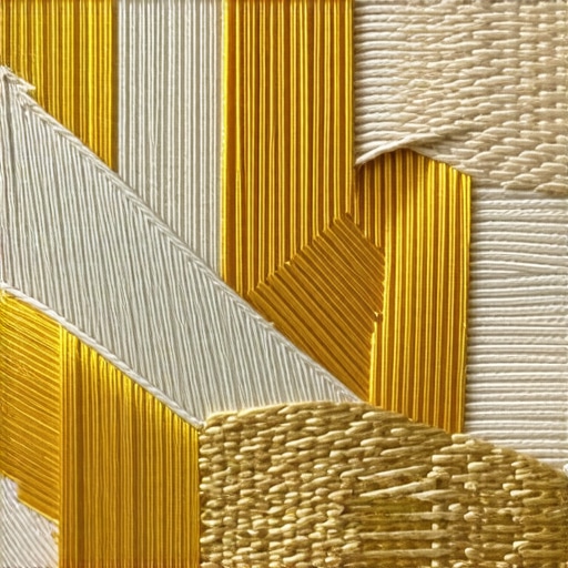 Detailed close-up image of goldwork embroidery showcasing layered metallic threads and textured padding.