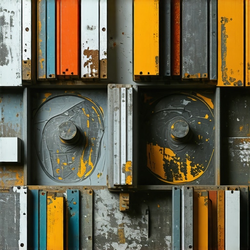 Intricate scrap metal sculpture detail Close-up of fine details in a scrap metal sculpture showing craftsmanship and textures