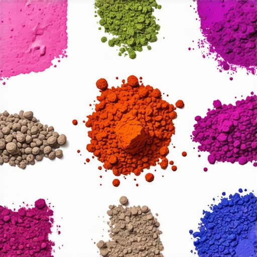 Close-up of earthy pigments and soil samples used in natural dyeing processes.