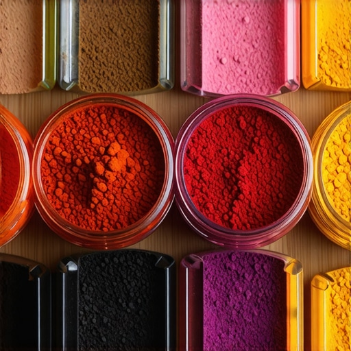 Natural Earth Pigments for Eco-Friendly Art Close-up of vibrant earth pigments in jars for sustainable art