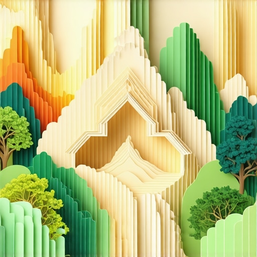 Complex layered pop-up with hidden mechanisms Intricate pop-up scene demonstrating advanced paper engineering techniques