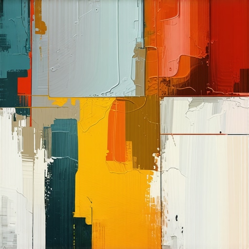 Layered Encaustic Art Close-Up Close-up view of a textured layered encaustic artwork showing mixed media details