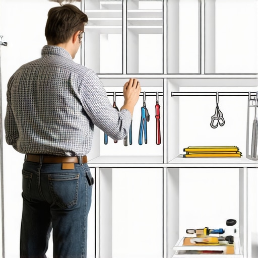 Planning a Custom Wardrobe Person measuring and sketching a built-in wardrobe design in a workspace.