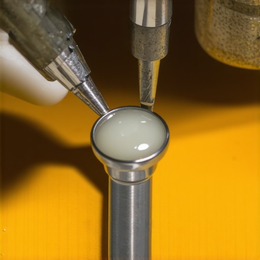 Silversmith Setting Cabochon Close-up of a silversmith fitting a cabochon gemstone into a silver bezel setting, detailed workspace scene